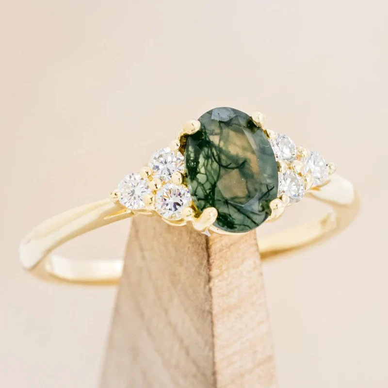 Moss Agate Engagement Rings